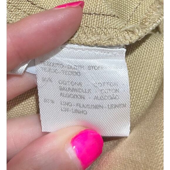 MAX MARA WEEKEND Khaki Cotton/Linen Lightweight Tailored Jacket Size 42 (US 10) - Picture 15 of 16